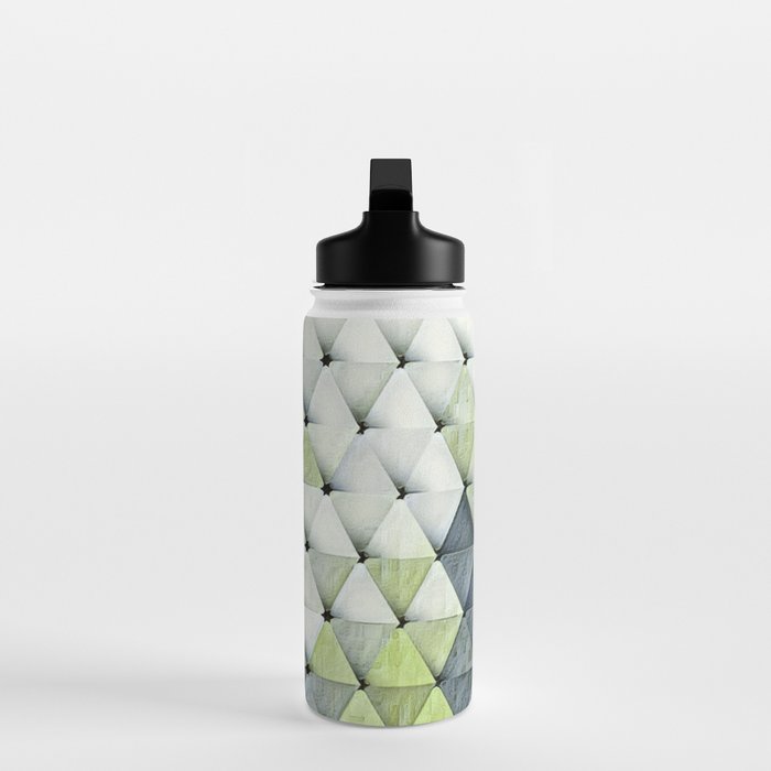 Textured Triangles Lime Gray Water Bottle Gallery Image 3