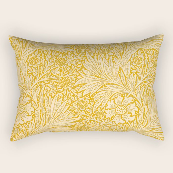 William Morris Marigold Golden Yellow Rectangular Pillow Gallery Image 2