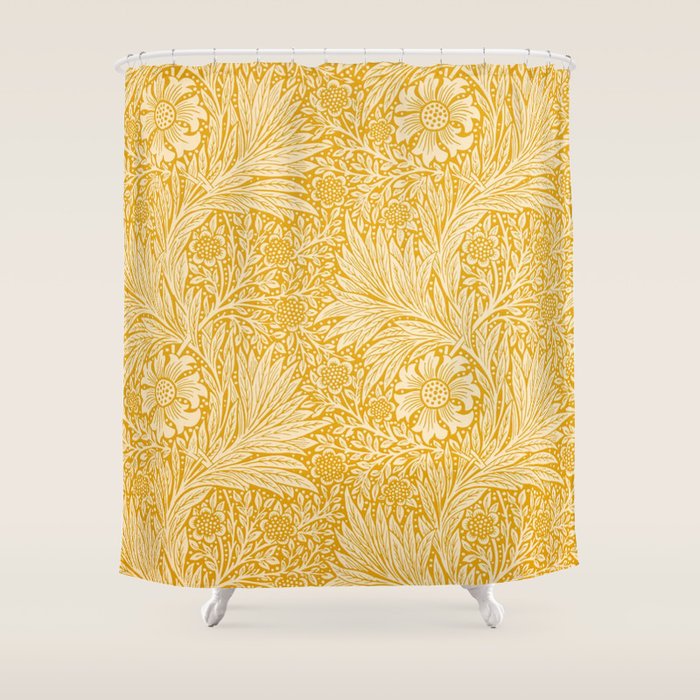 William Morris Marigold Golden Yellow Shower Curtain Gallery Image 1