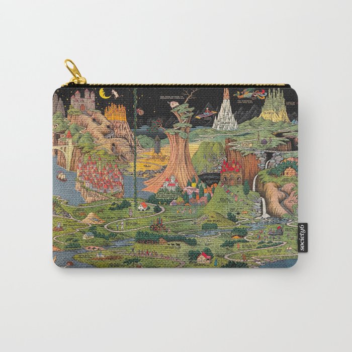 The land of make believe. Published by Jaro Hess 1930 Cornucopia of Fairy Tales Detailed Labeled Map Fun Magical Fantasy Art Carry All Pouch Gallery Image 1