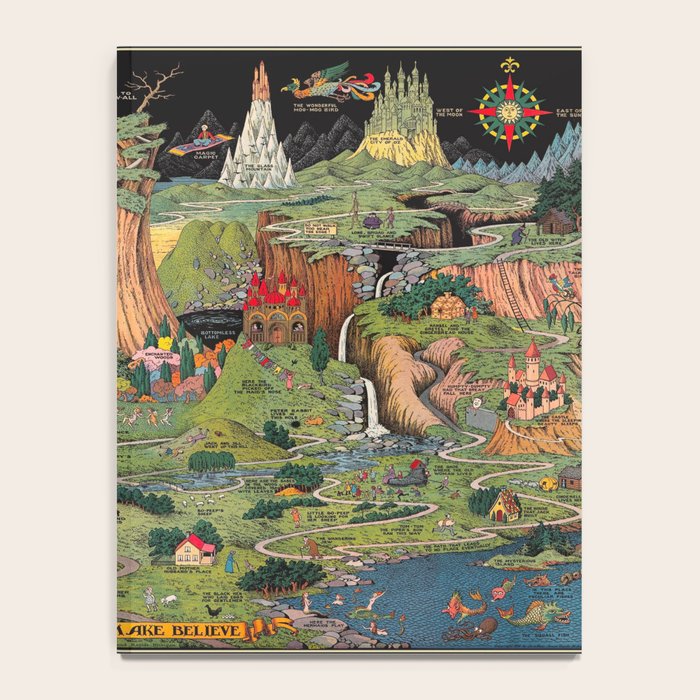 The land of make believe. Published by Jaro Hess 1930 Cornucopia of Fairy Tales Detailed Labeled Map Fun Magical Fantasy Art Notebook Gallery Image 4