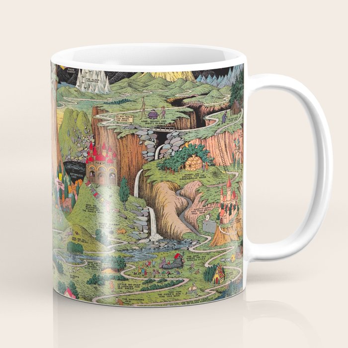 The land of make believe. Published by Jaro Hess 1930 Cornucopia of Fairy Tales Detailed Labeled Map Fun Magical Fantasy Art Coffee Mug Gallery Image 1