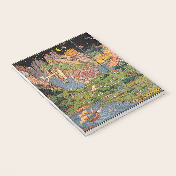 The land of make believe. Published by Jaro Hess 1930 Cornucopia of Fairy Tales Detailed Labeled Map Fun Magical Fantasy Art Notebook Gallery Image 3
