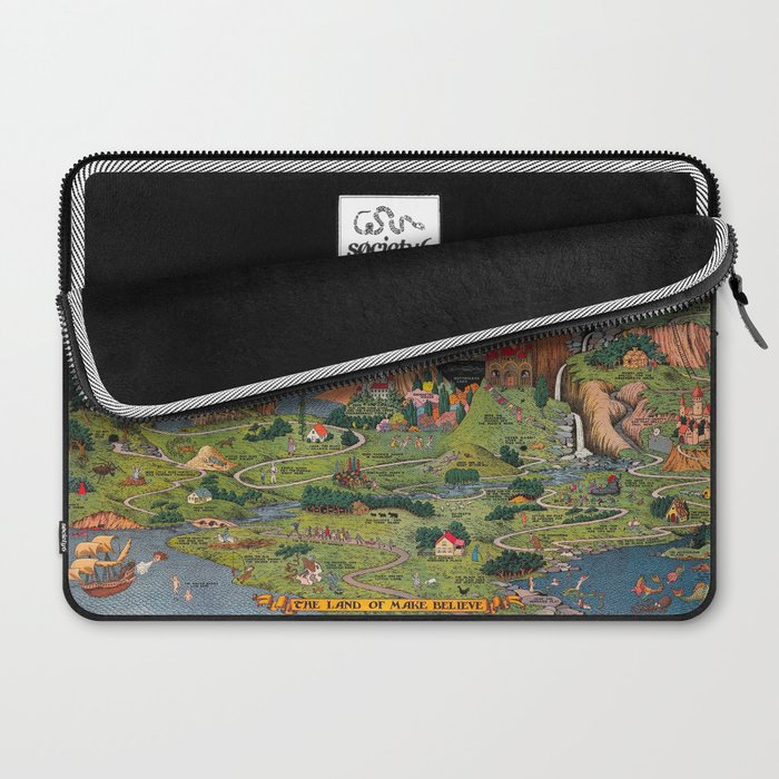 The land of make believe. Published by Jaro Hess 1930 Cornucopia of Fairy Tales Detailed Labeled Map Fun Magical Fantasy Art Laptop Sleeve Gallery Image 2