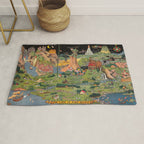 The land of make believe. Published by Jaro Hess 1930 Cornucopia of Fairy Tales Detailed Labeled Map Fun Magical Fantasy Art Rug Gallery Image 1
