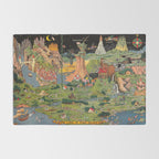 The land of make believe. Published by Jaro Hess 1930 Cornucopia of Fairy Tales Detailed Labeled Map Fun Magical Fantasy Art Rug Gallery Image 2