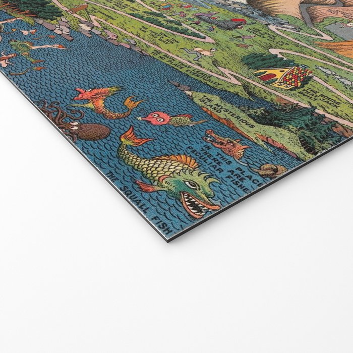 The land of make believe. Published by Jaro Hess 1930 Cornucopia of Fairy Tales Detailed Labeled Map Fun Magical Fantasy Art Welcome Mat Gallery Image 2