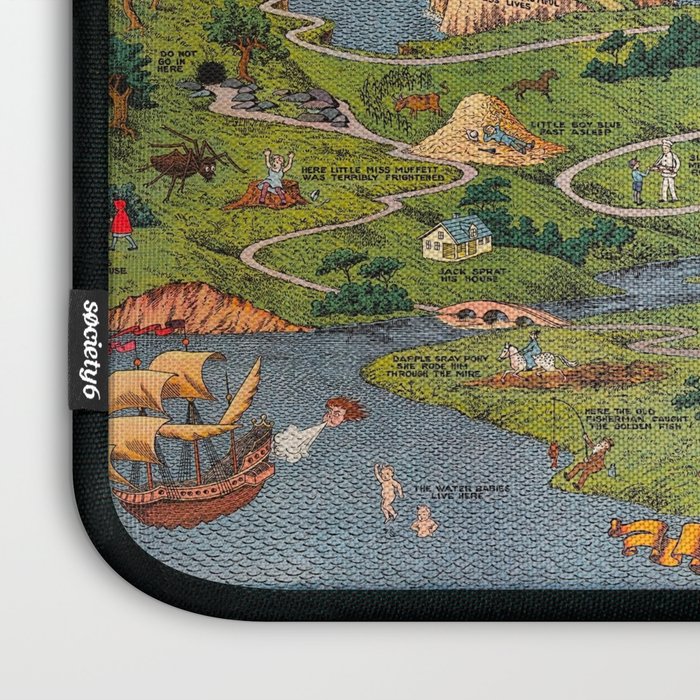 The land of make believe. Published by Jaro Hess 1930 Cornucopia of Fairy Tales Detailed Labeled Map Fun Magical Fantasy Art Laptop Sleeve Gallery Image 3
