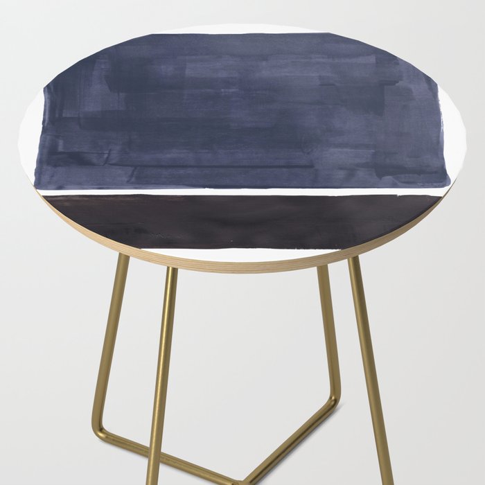 Navy Black Rothko Fun Colorful Mid Century Modern Abstract Painting Shapes Pattern Side Table Gallery Image 2