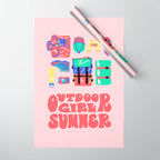 Outdoor Girl Summer Wrapping Paper Gallery Image 1