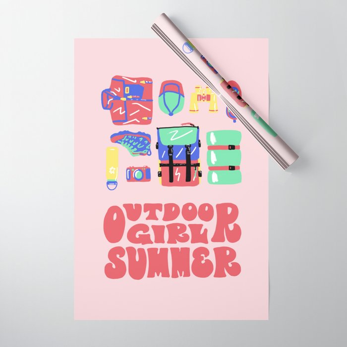 Outdoor Girl Summer Wrapping Paper Gallery Image 1