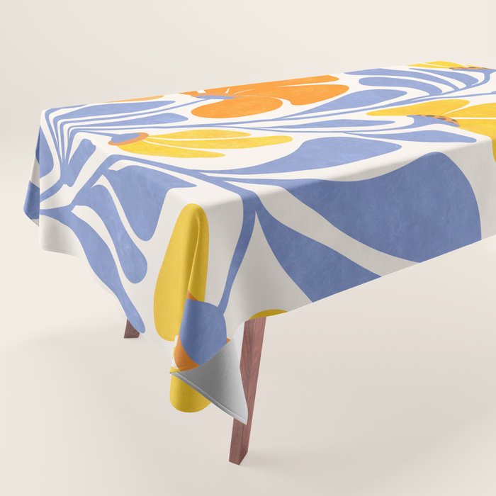 Joyful Sunflowers Floral Illustration Tablecloth Gallery Image 1