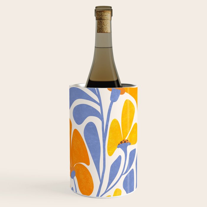 Joyful Sunflowers Floral Illustration Wine Chiller Gallery Image 1