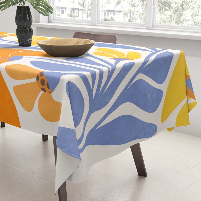 Joyful Sunflowers Floral Illustration Tablecloth Gallery Image 3