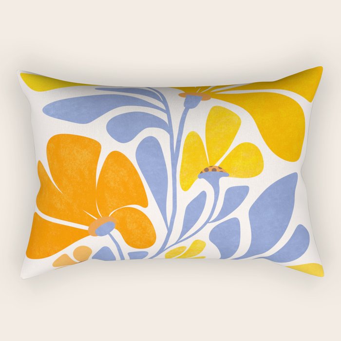 Joyful Sunflowers Floral Illustration Rectangular Pillow Gallery Image 2