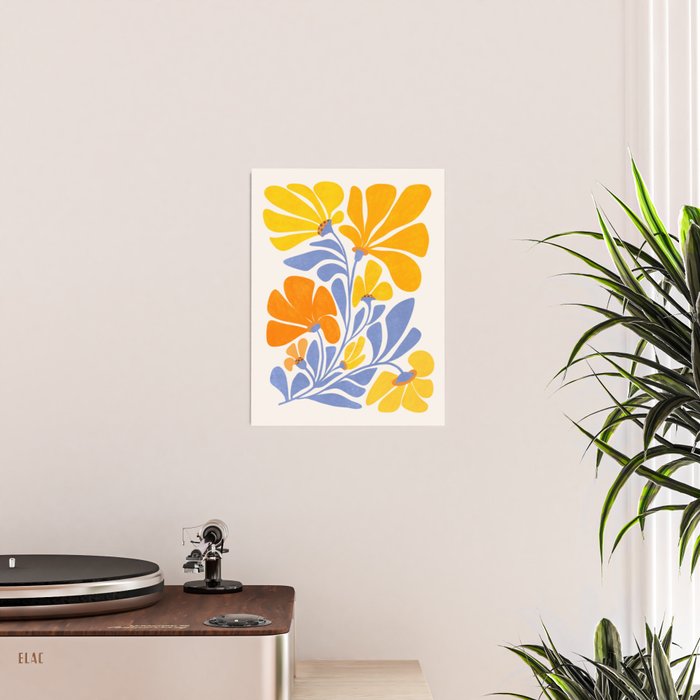 Joyful Sunflowers Floral Illustration Poster Gallery Image 2