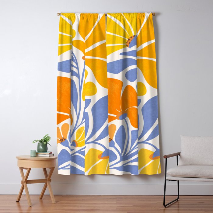 Joyful Sunflowers Floral Illustration Window Curtain Gallery Image 5
