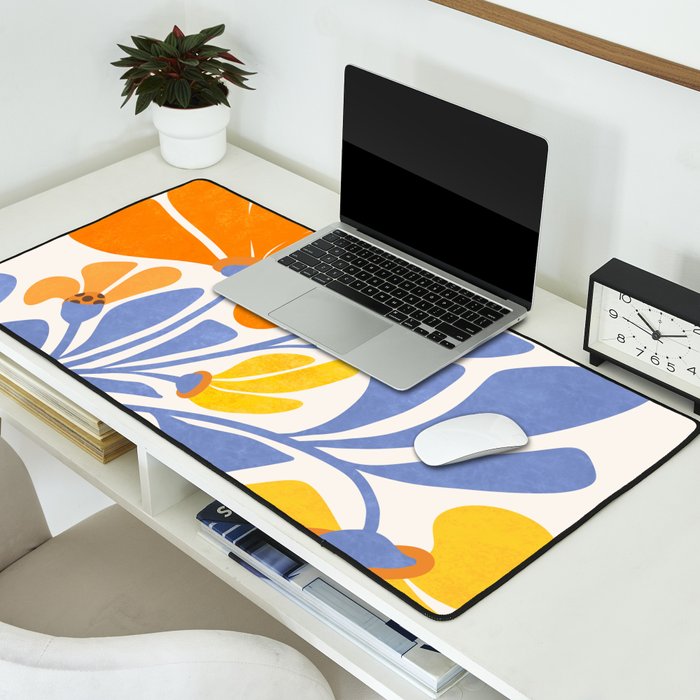 Joyful Sunflowers Floral Illustration Desk Mat Gallery Image 2