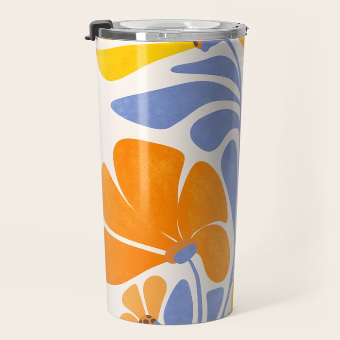 Joyful Sunflowers Floral Illustration Travel Mug Gallery Image 3