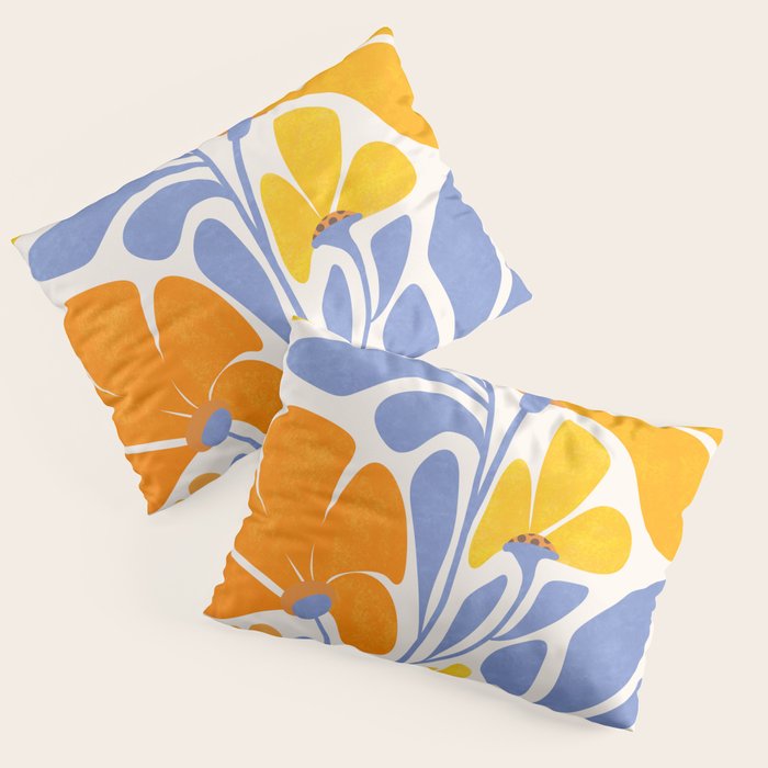 Joyful Sunflowers Floral Illustration Pillow Sham Gallery Image 3