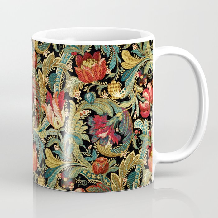Vintage floral pattern (1918) Red Tulips Green Leaves Coffee Mug Gallery Image 1