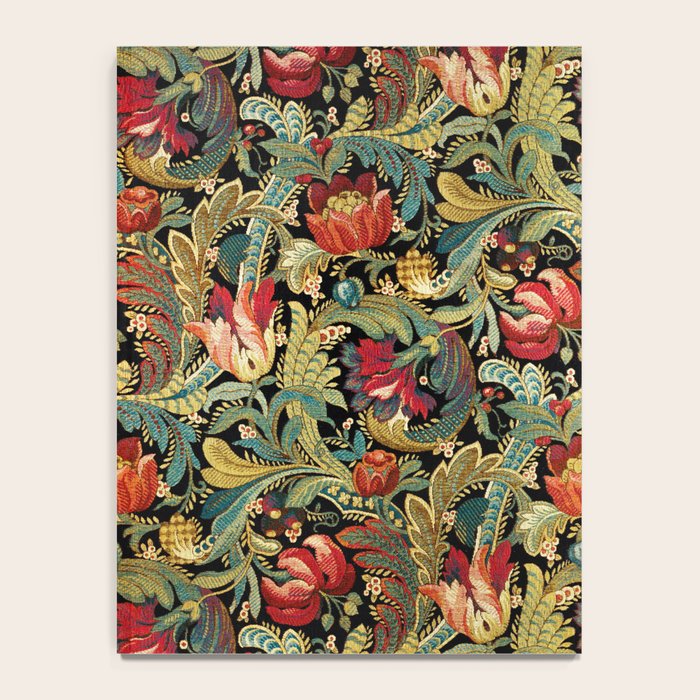 Vintage floral pattern (1918) Red Tulips Green Leaves Notebook Gallery Image 4