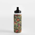 Vintage floral pattern (1918) Red Tulips Green Leaves Water Bottle Gallery Image 2