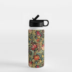 Vintage floral pattern (1918) Red Tulips Green Leaves Water Bottle Gallery Image 1