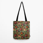 Vintage floral pattern (1918) Red Tulips Green Leaves Tote Bag Gallery Image 2