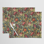 Vintage floral pattern (1918) Red Tulips Green Leaves Placemat Gallery Image 1