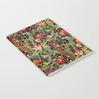 Vintage floral pattern (1918) Red Tulips Green Leaves Notebook Gallery Image 2