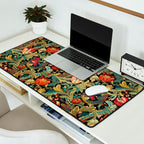Vintage floral pattern (1918) Red Tulips Green Leaves Desk Mat Gallery Image 2