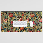 Vintage floral pattern (1918) Red Tulips Green Leaves Desk Mat Gallery Image 1