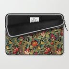 Vintage floral pattern (1918) Red Tulips Green Leaves Laptop Sleeve Gallery Image 2