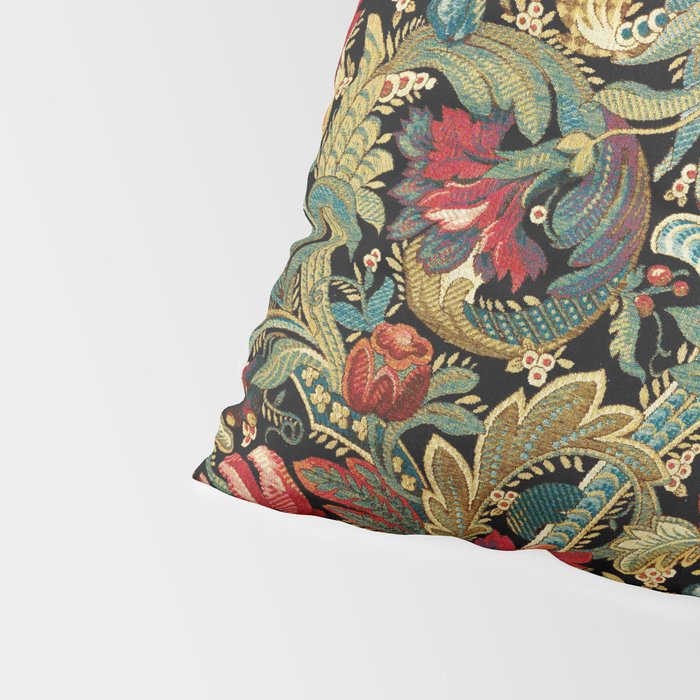 Vintage floral pattern (1918) Red Tulips Green Leaves Pillow Sham Gallery Image 4