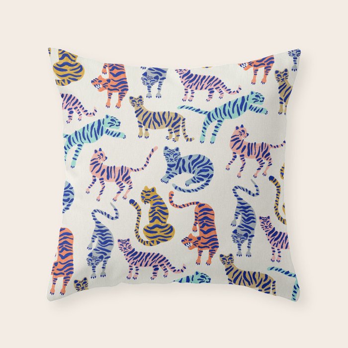 Tiger Collection - Indigo Palett Throw Pillow Gallery Image 6