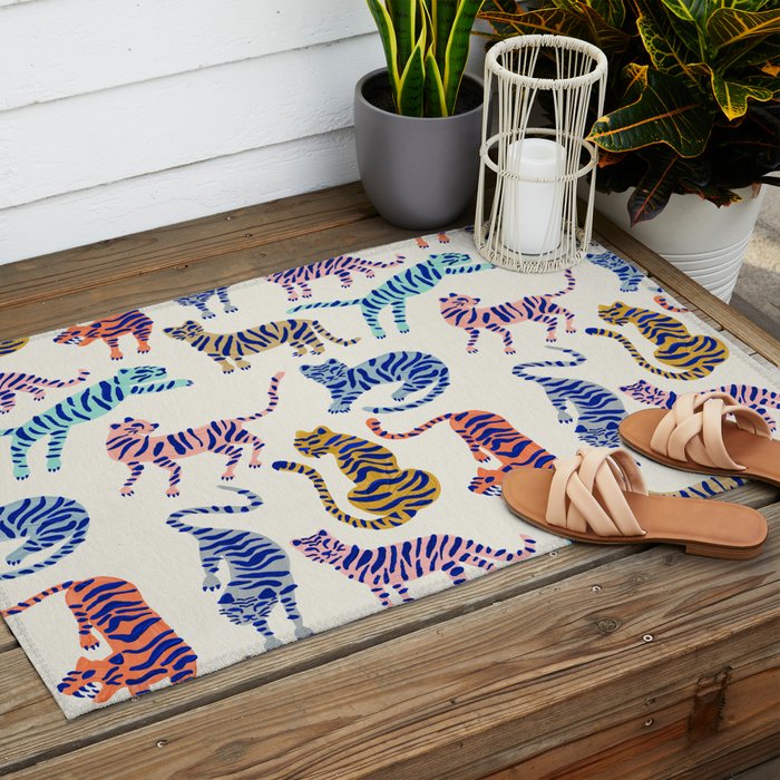 Tiger Collection - Indigo Palett Outdoor Rug Gallery Image 2