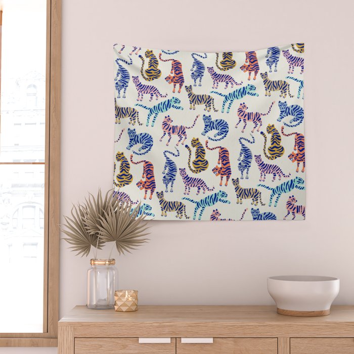 Tiger Collection - Indigo Palett Wall Tapestry Gallery Image 2