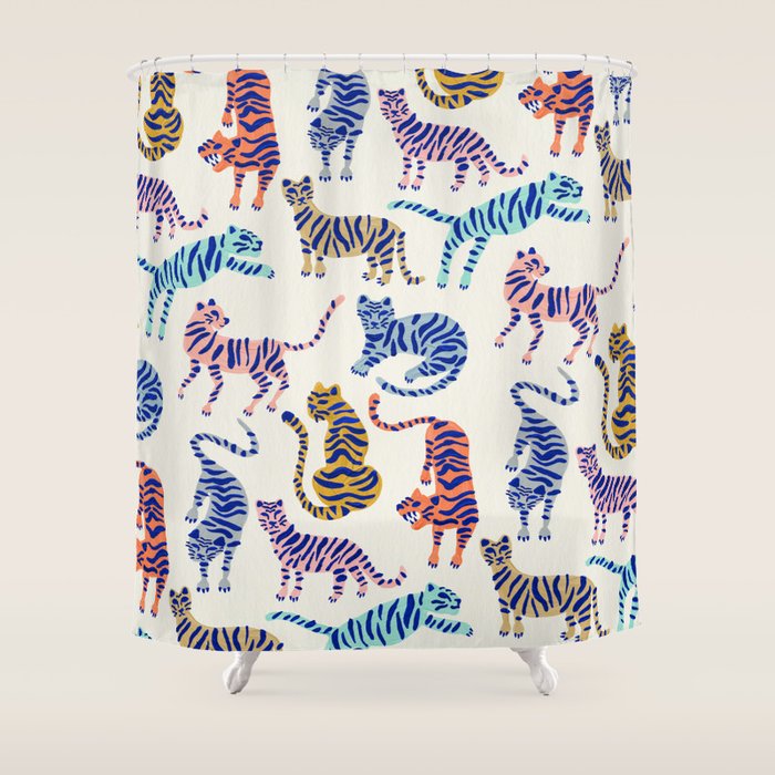 Tiger Collection - Indigo Palett Shower Curtain Gallery Image 1