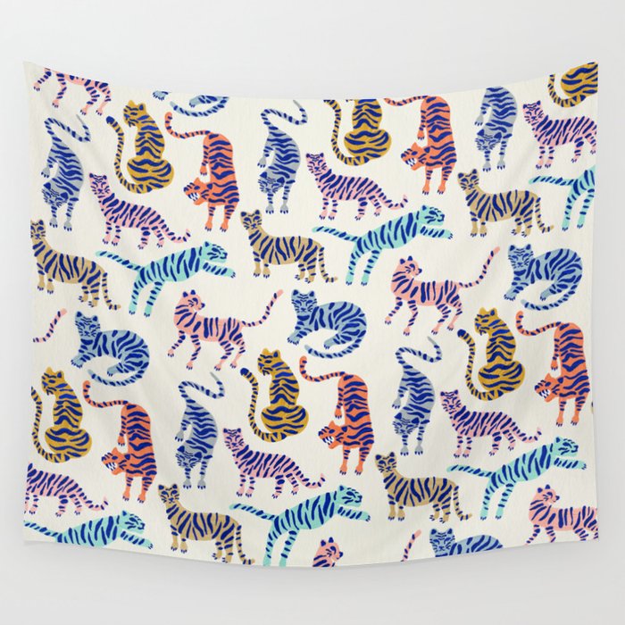 Tiger Collection - Indigo Palett Wall Tapestry Gallery Image 1