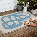 Abstract Scribble (Blue Beige) Outdoor Rug Gallery Image 2
