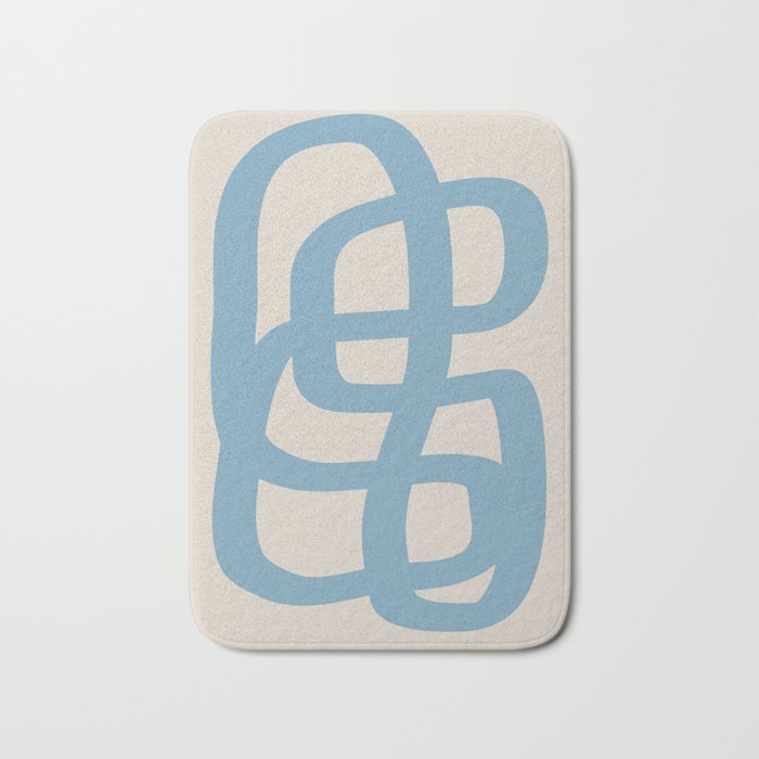 Abstract Scribble (Blue Beige) Bath Mat Gallery Image 1