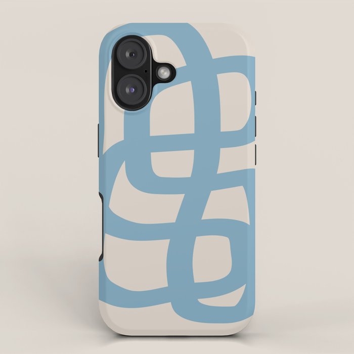 Abstract Scribble (Blue Beige) iPhone Case Gallery Image 1