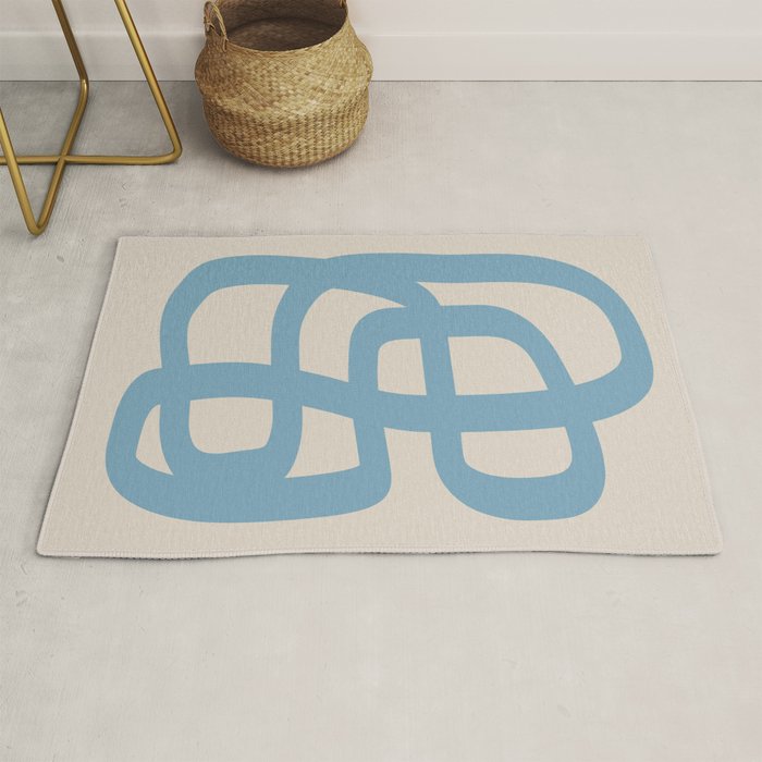 Abstract Scribble (Blue Beige) Rug Gallery Image 1