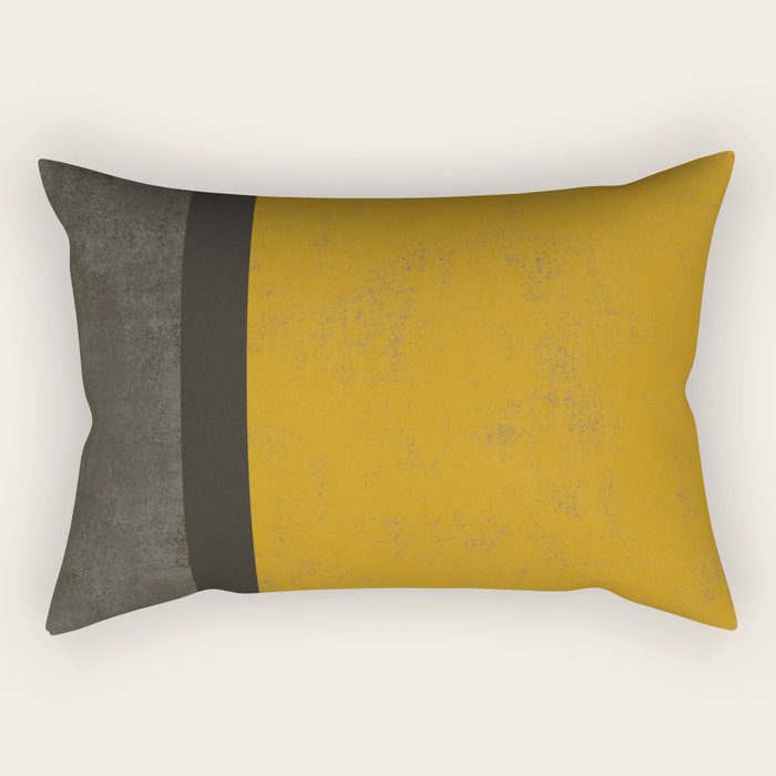 Abstract mustard grey Rectangular Pillow Gallery Image 2