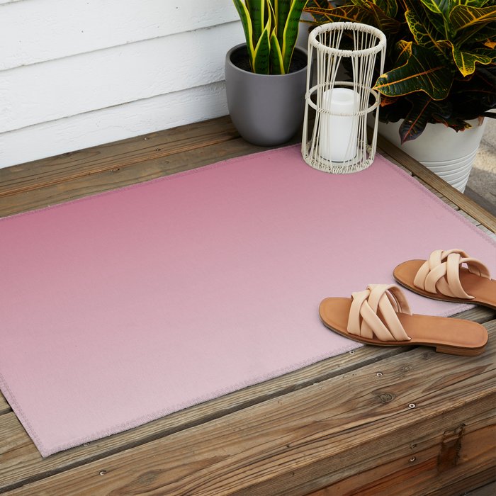 Dreamy Ombre Gradient in Mauve Pink Outdoor Rug Gallery Image 2