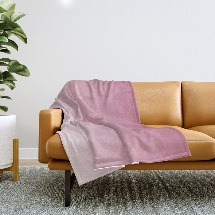 Dreamy Ombre Gradient in Mauve Pink Throw Blanket Gallery Image 1