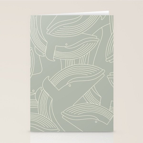 Minimalist Blue Whale Stationery Card Gallery Image 1