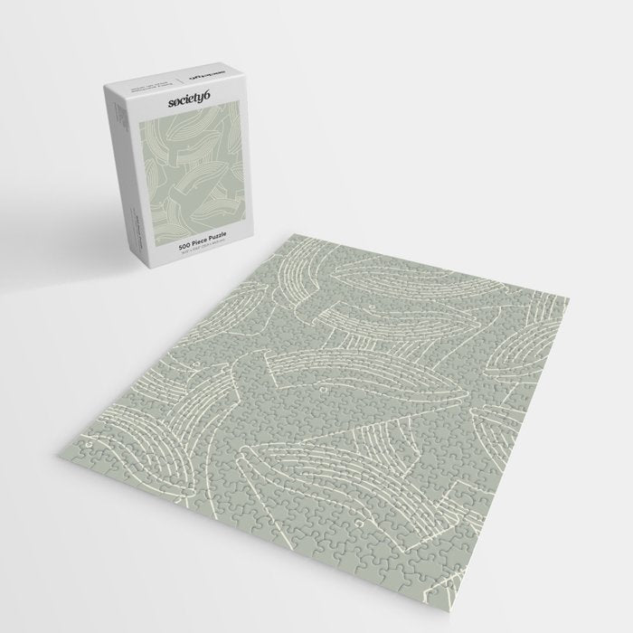 Minimalist Blue Whale Jigsaw Puzzle Gallery Image 2