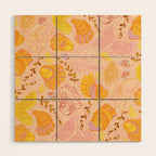 Coastal Oysters on the Beach in Lemon Orange & Peach Wood Wall Art Gallery Image 1